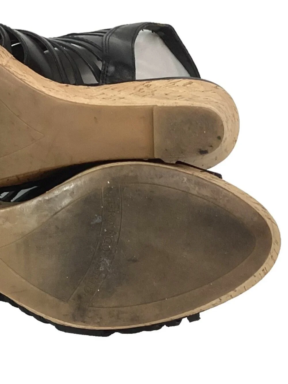 Franco Sarto Sharp Women's Sz 7.5 Black Leather Espadrilles 3.75